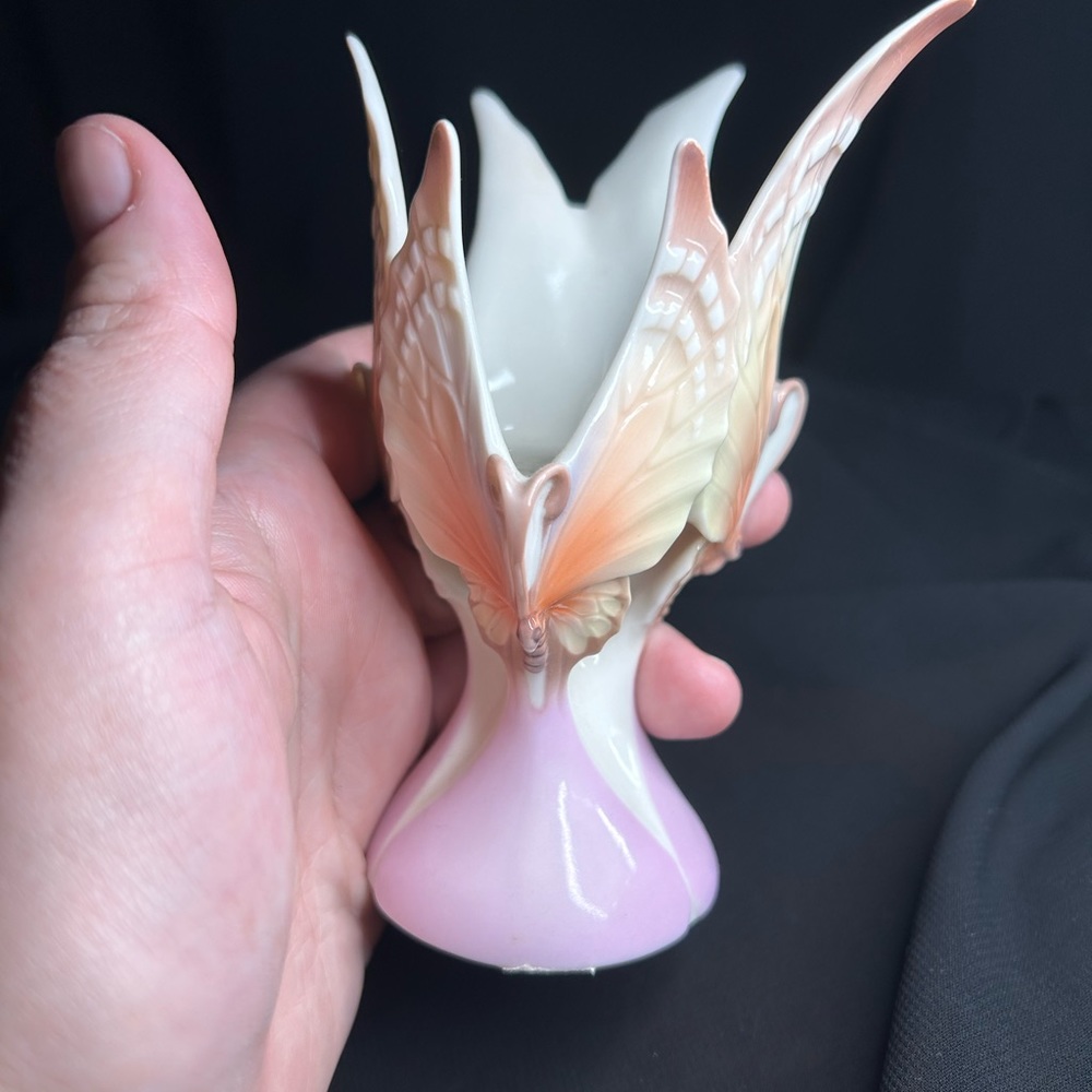 FRANZ VTG Porcelain Papillon Butterfly Tea light Holder. Mint condition - Picture 8 of 9